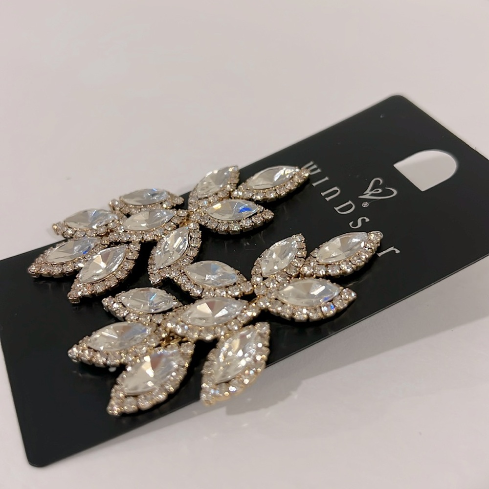 Windsor Gold and Silver Leaf Earrings - Picture 3 of 7